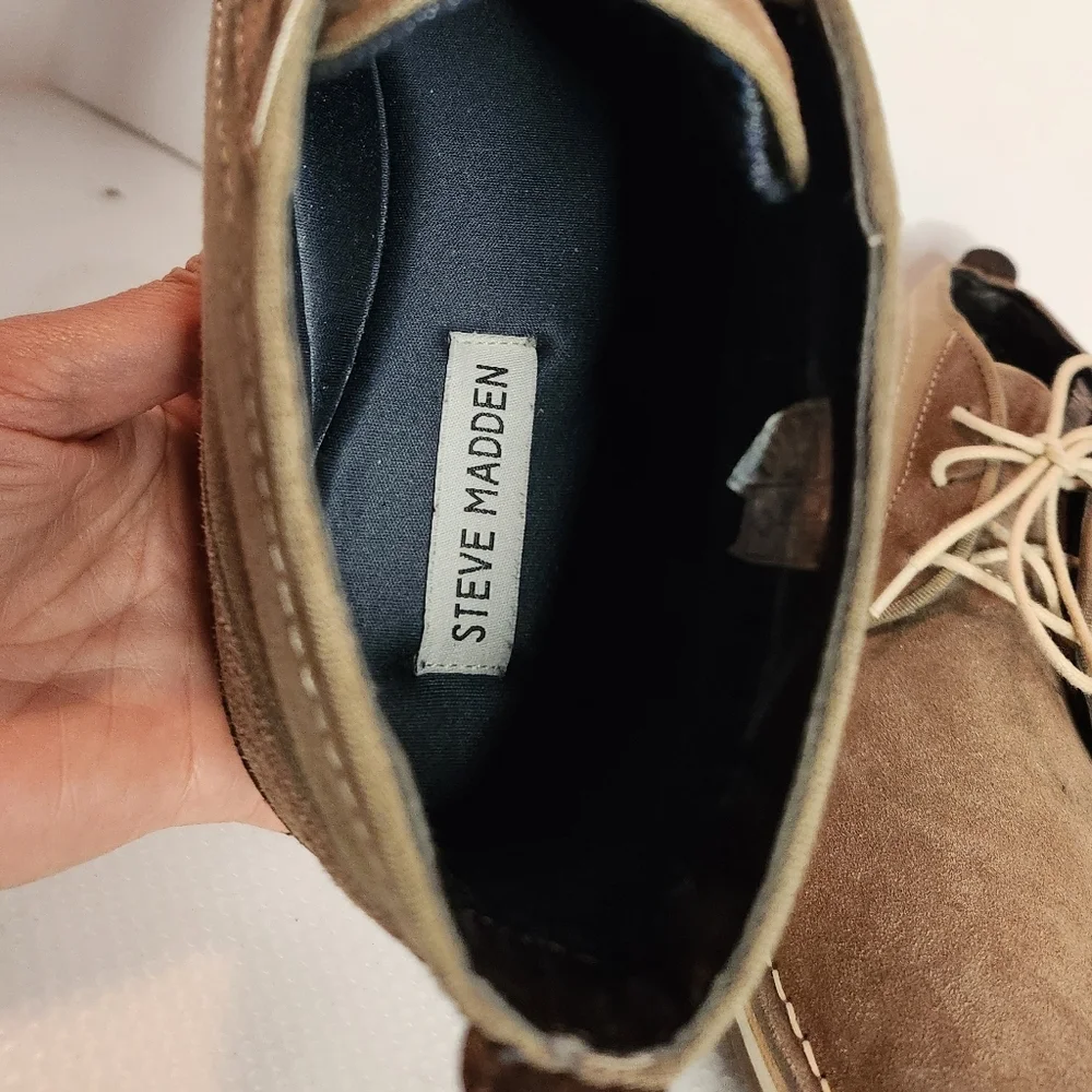Steve Madden Hanson Desert Boot 9.5 nubuck suede &‎ canvas low boots